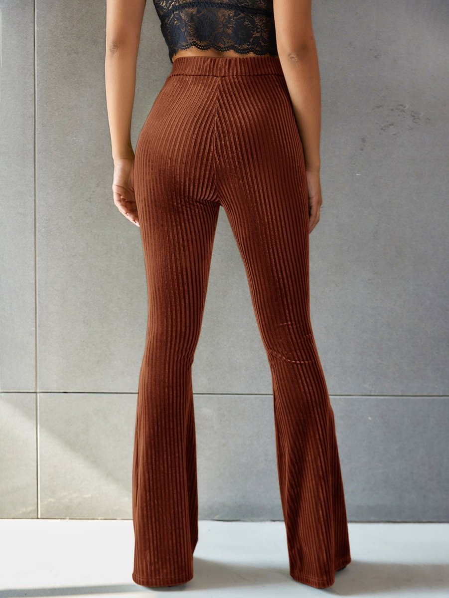 Slim Pull-On Velvet Flare Pants